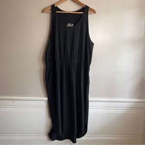 Zella Black Midi Dress Lightweight with Pockets Size 1X EUC